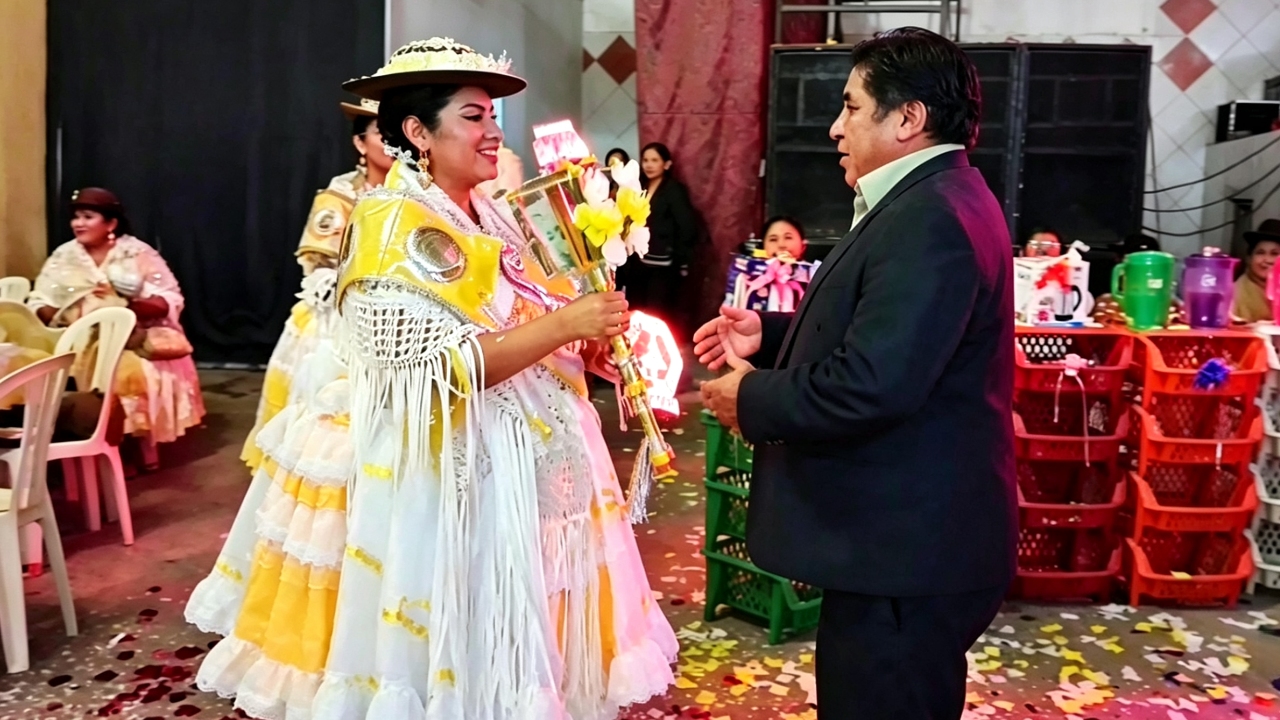 Coronación de Brissa Ruiz, Morenada Chacaltaya 97.16 (Foto: Captura)