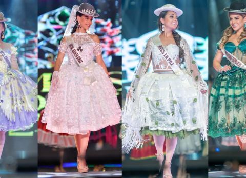 Candidatas del 2024 en traje de chola paceña (Foto: P.G.)